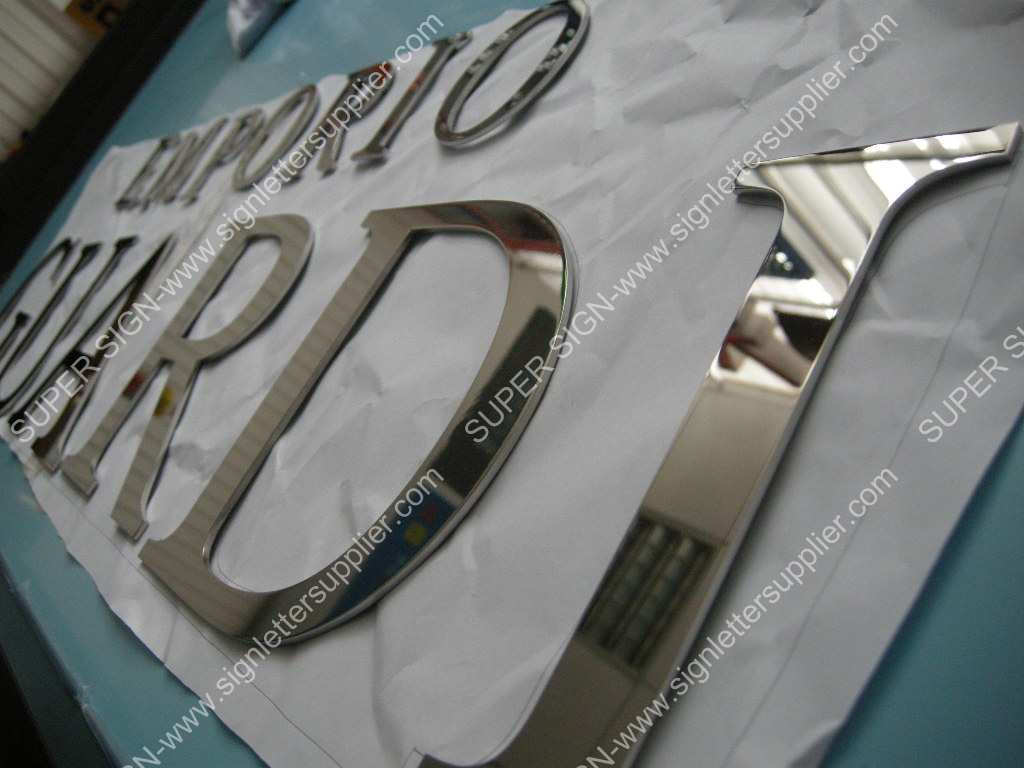 flat cut solid polished stainless steel letters